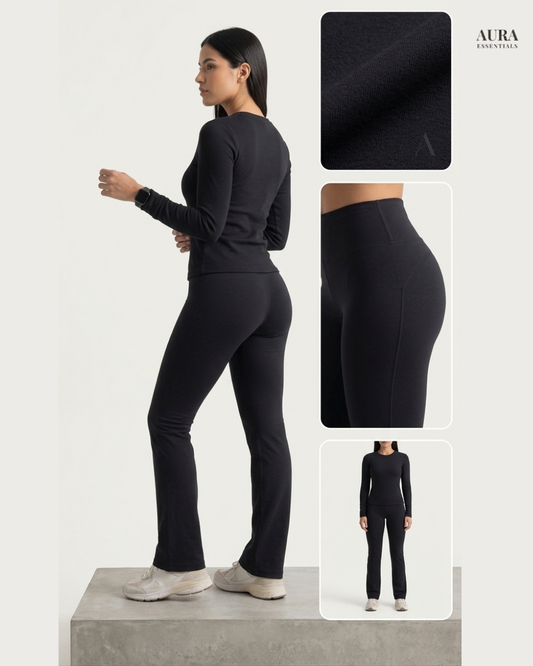 Pantalón Flare Aura - Soft Touch & Control Abdominal.