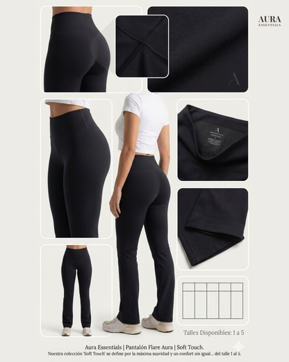 Pantalón Flare Aura - Soft Touch & Control Abdominal.